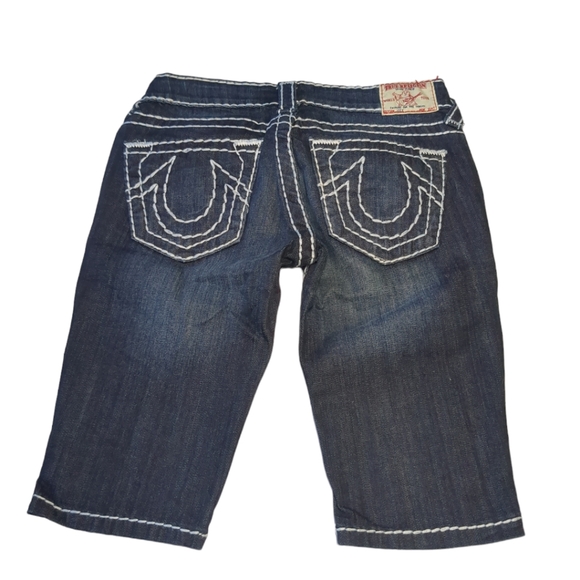 True Religion Joey Blue Denim capris Size 28 - Picture 6 of 16